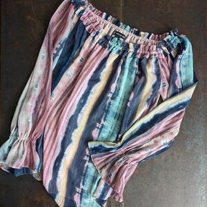 INC Striped Off-The-Shoulder Top